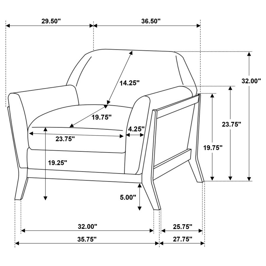 Vaughn 3-piece Fabric Upholstered Flared Arm Sofa Set Grey view 18