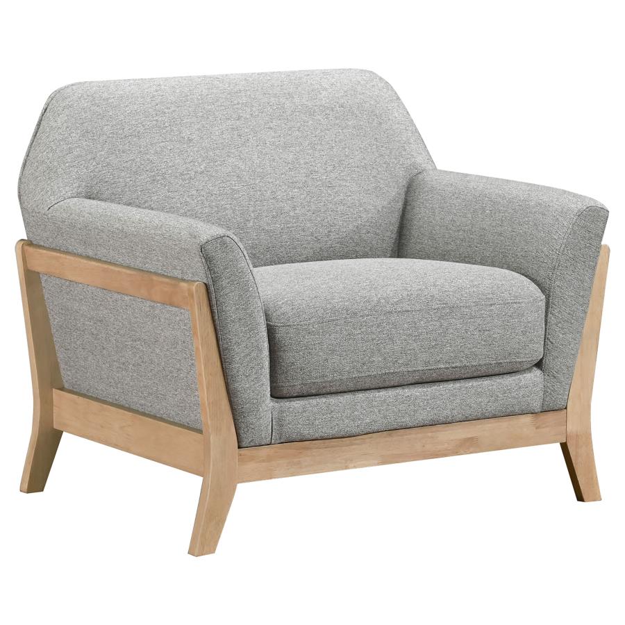 Vaughn 3-piece Fabric Upholstered Flared Arm Sofa Set Grey view 11