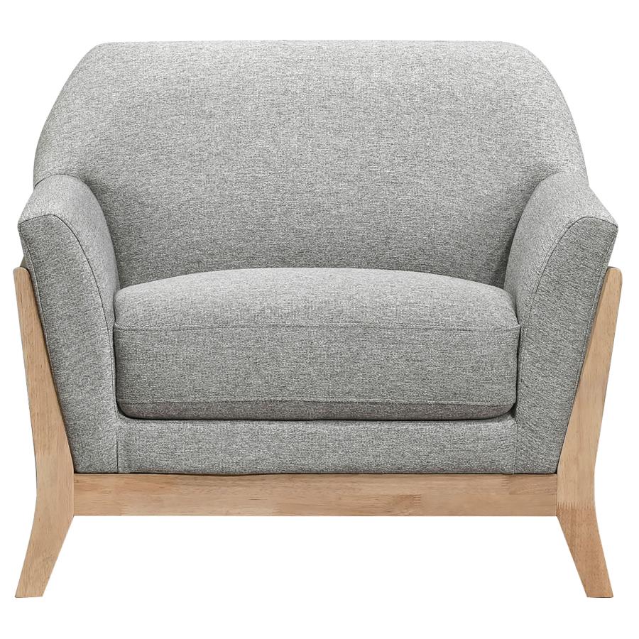 Vaughn 3-piece Fabric Upholstered Flared Arm Sofa Set Grey view 12
