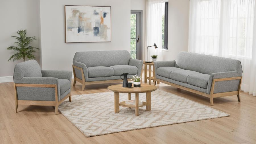 Vaughn Fabric Upholstered Flared Arm Accent Chair Grey view 11