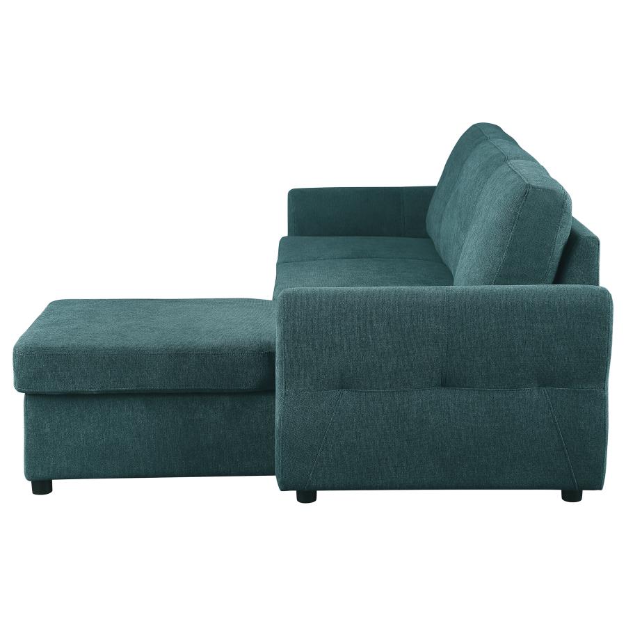 Samantha Upholstered Storage Sleeper Sectional Sofa Teal view 11