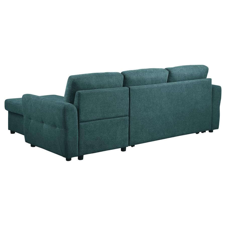Samantha Upholstered Storage Sleeper Sectional Sofa Teal view 12
