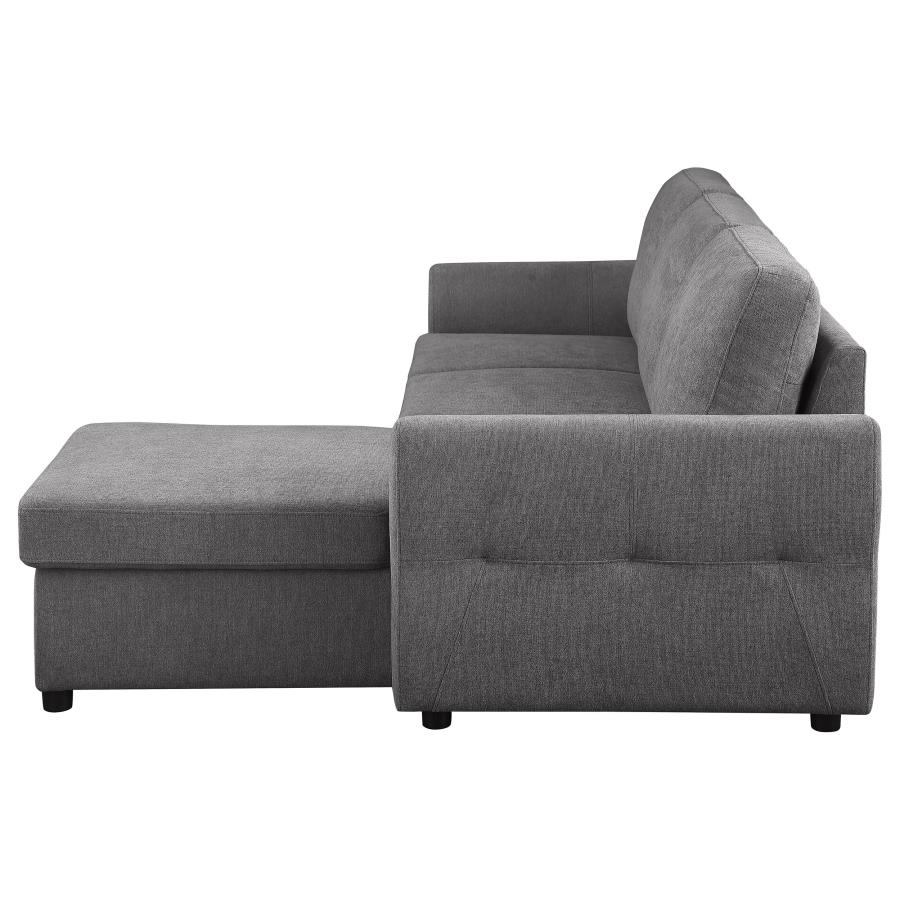 Samantha Upholstered Storage Sleeper Sectional Sofa Grey view 11