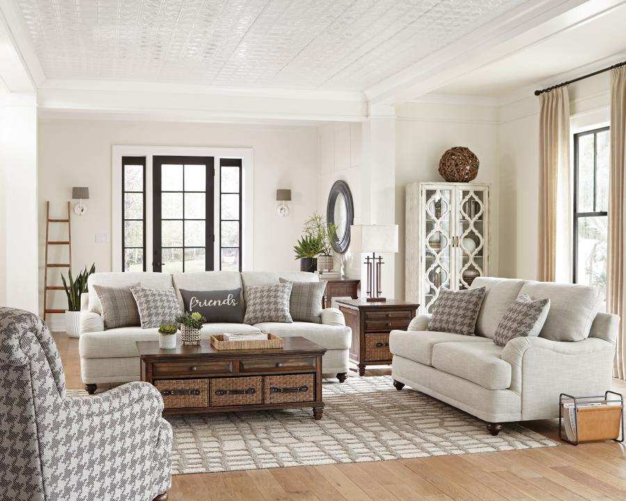 Glenn Upholstered English Arm Sofa Light Grey and Grey view 8