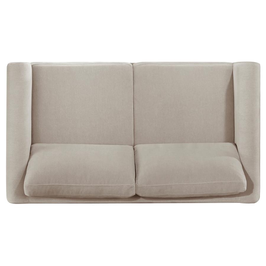 Islington 2-piece Upholstered Panel Arm Sofa Set Taupe view 10