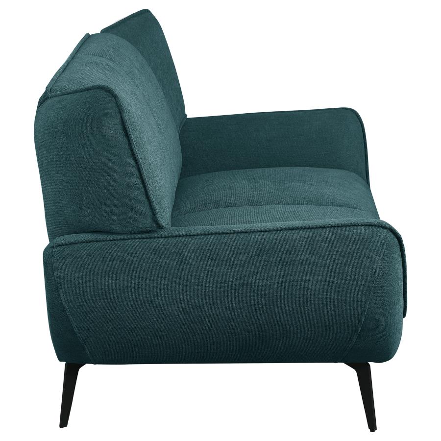 Acton Upholstered Flared Arm Loveseat Teal Blue view 8