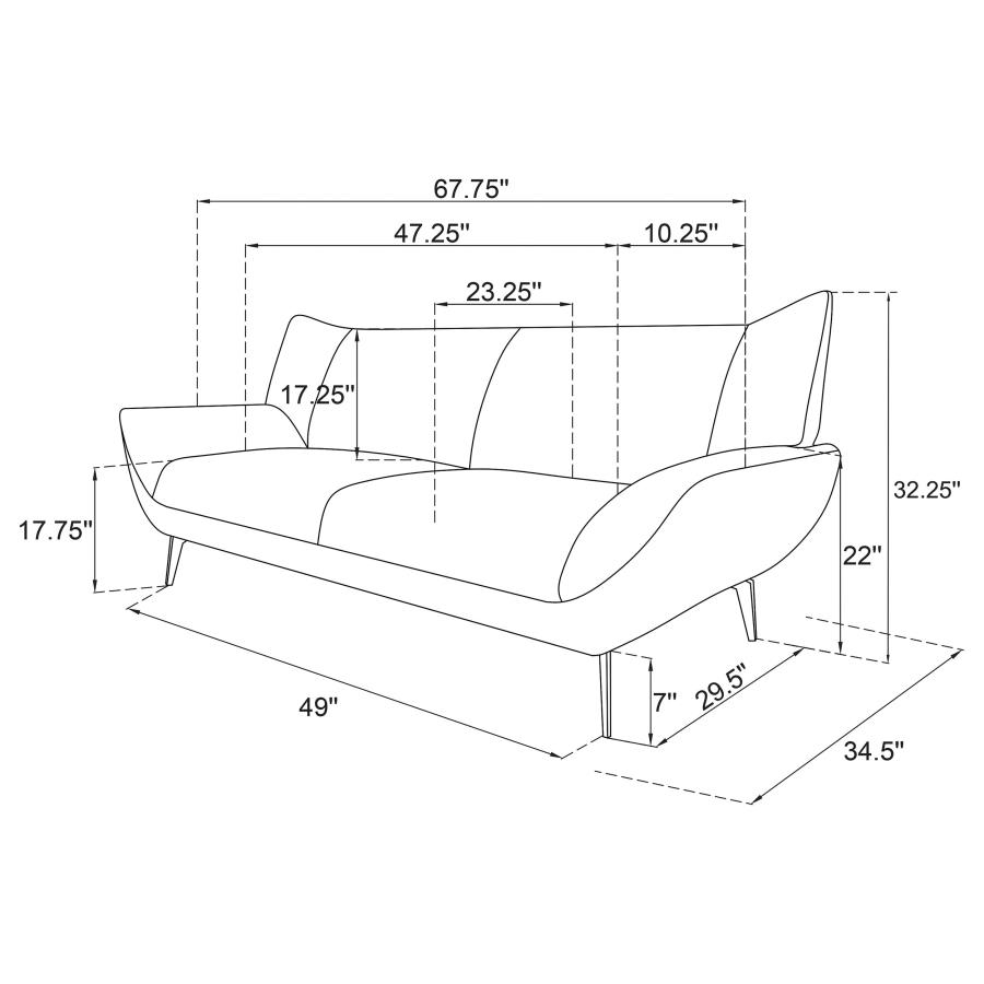 Acton Upholstered Flared Arm Loveseat Teal Blue view 10