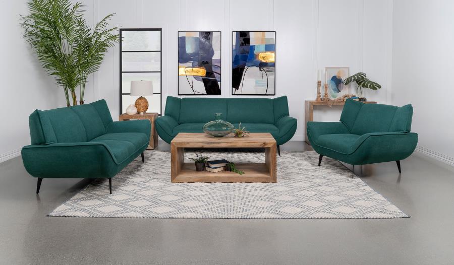 Acton Upholstered Flared Arm Accent Chair Teal Blue view 11