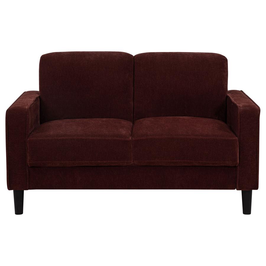 Ruth 2-piece Fabric Upholstered Track Arm Sofa Rust Red view 8