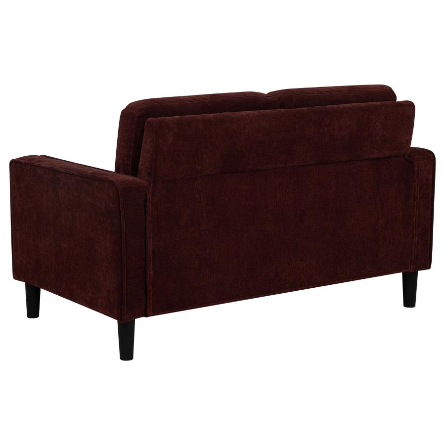 Ruth 2-piece Fabric Upholstered Track Arm Sofa Rust Red view 9