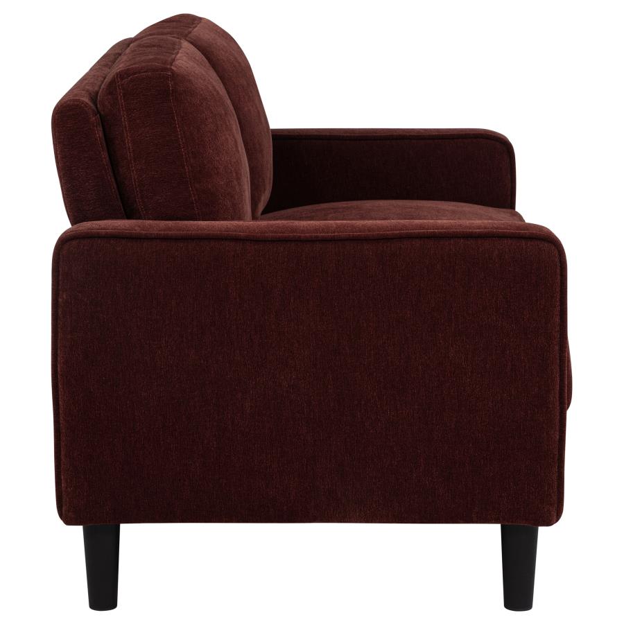 Ruth 3-piece Fabric Upholstered Track Arm Sofa Rust Red view 10