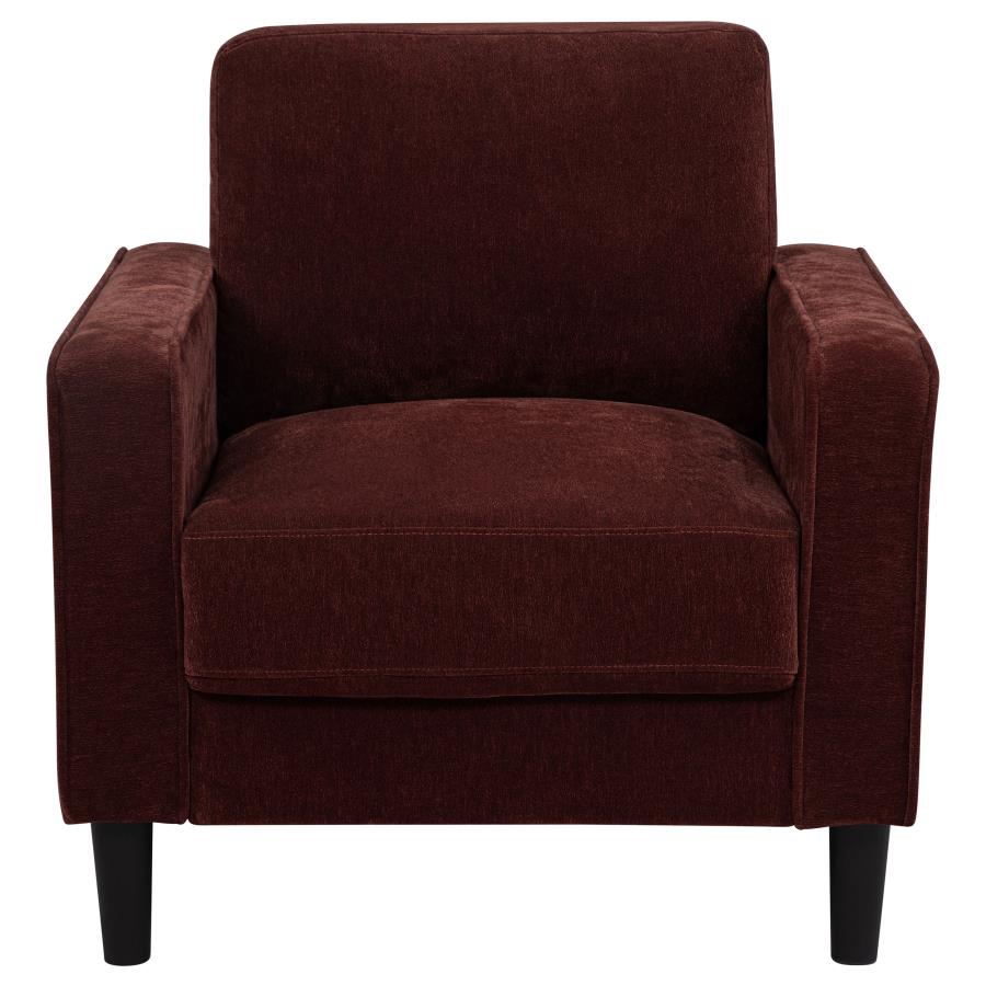 Ruth 3-piece Fabric Upholstered Track Arm Sofa Rust Red view 12