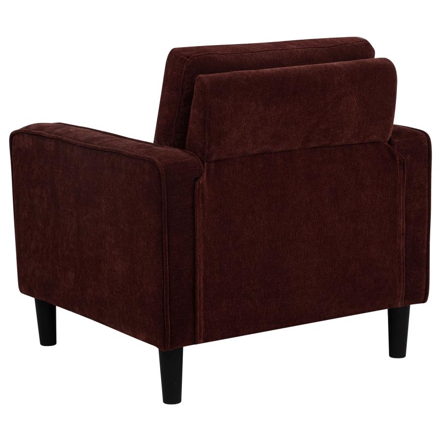 Ruth 3-piece Fabric Upholstered Track Arm Sofa Rust Red view 13