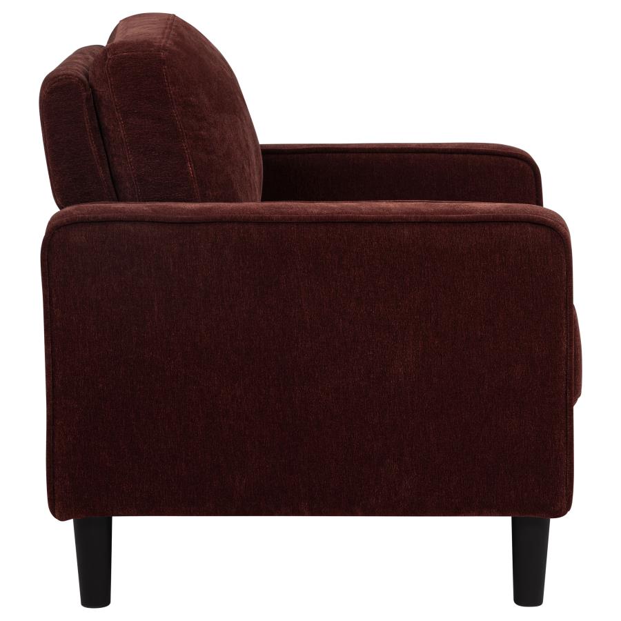 Ruth 3-piece Fabric Upholstered Track Arm Sofa Rust Red view 14