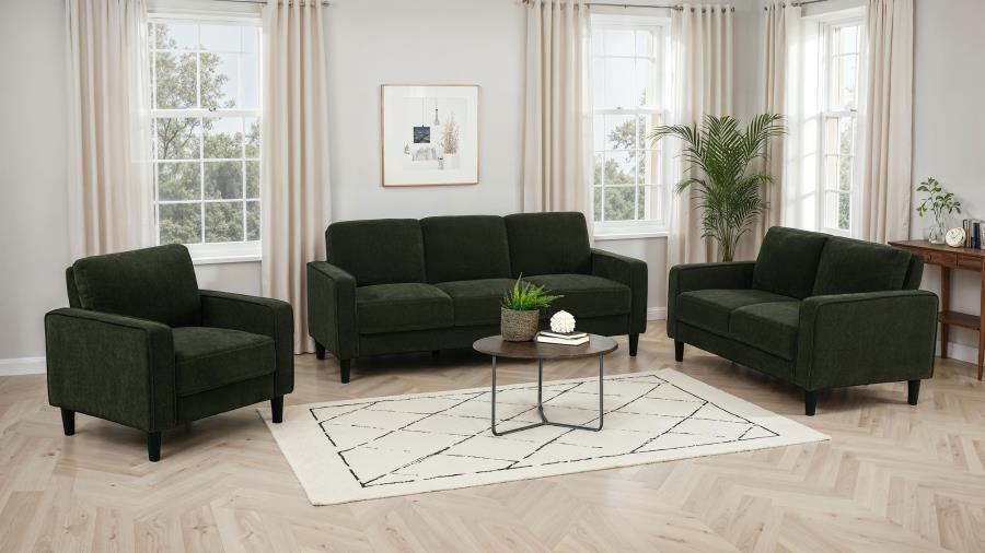 Ruth Fabric Upholstered Track Arm Accent Chair Matcha Green view 11