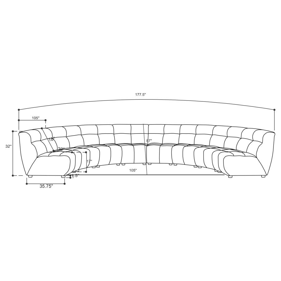 Charlotte 8-piece Upholstered Modular Sectional Sofa Ivory view 9