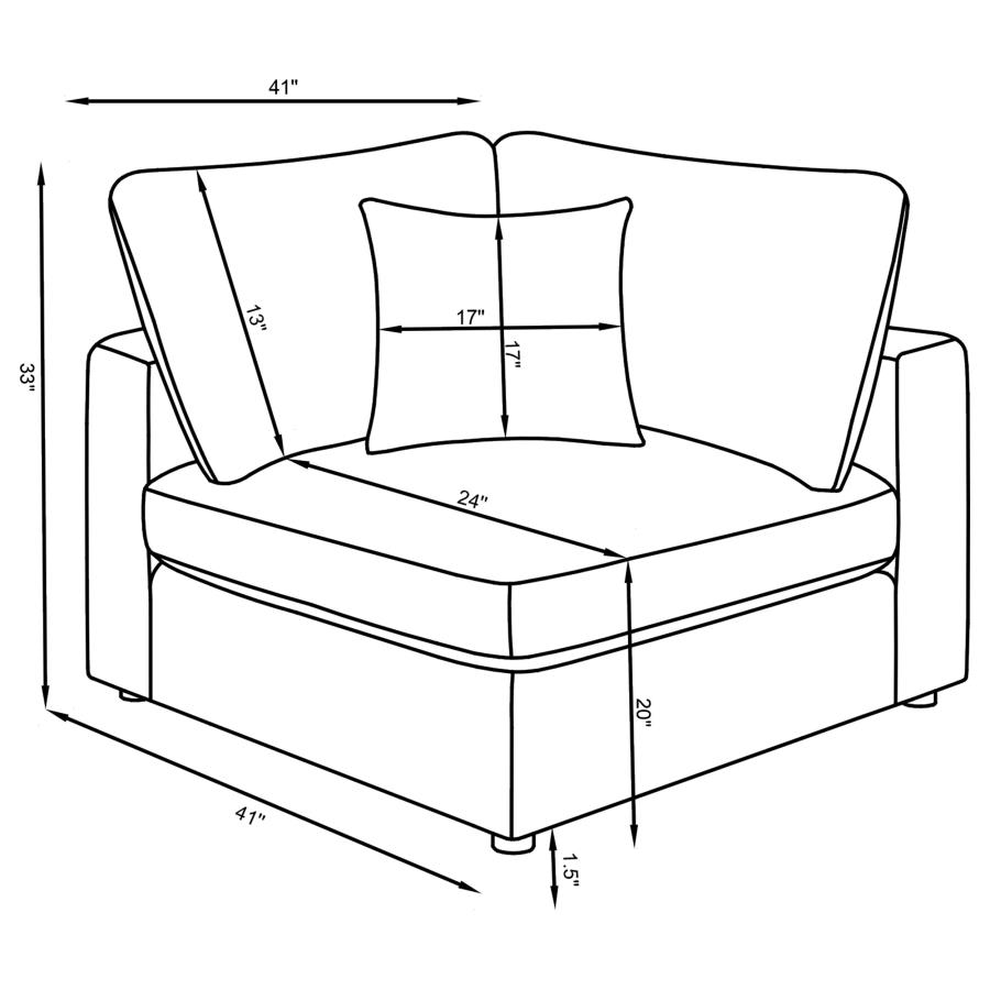 Serene 6-piece Upholstered Modular Sectional Sofa Beige view 15