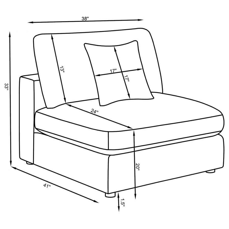 Serene 4-piece Upholstered Modular Sectional Sofa Charcoal view 12