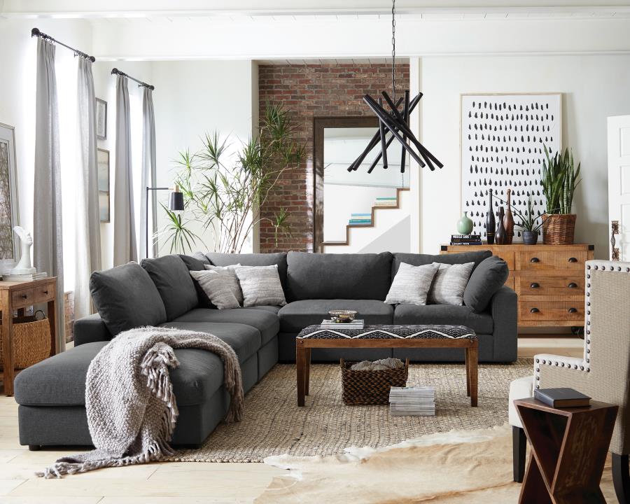 Serene Upholstered Corner Charcoal view 11