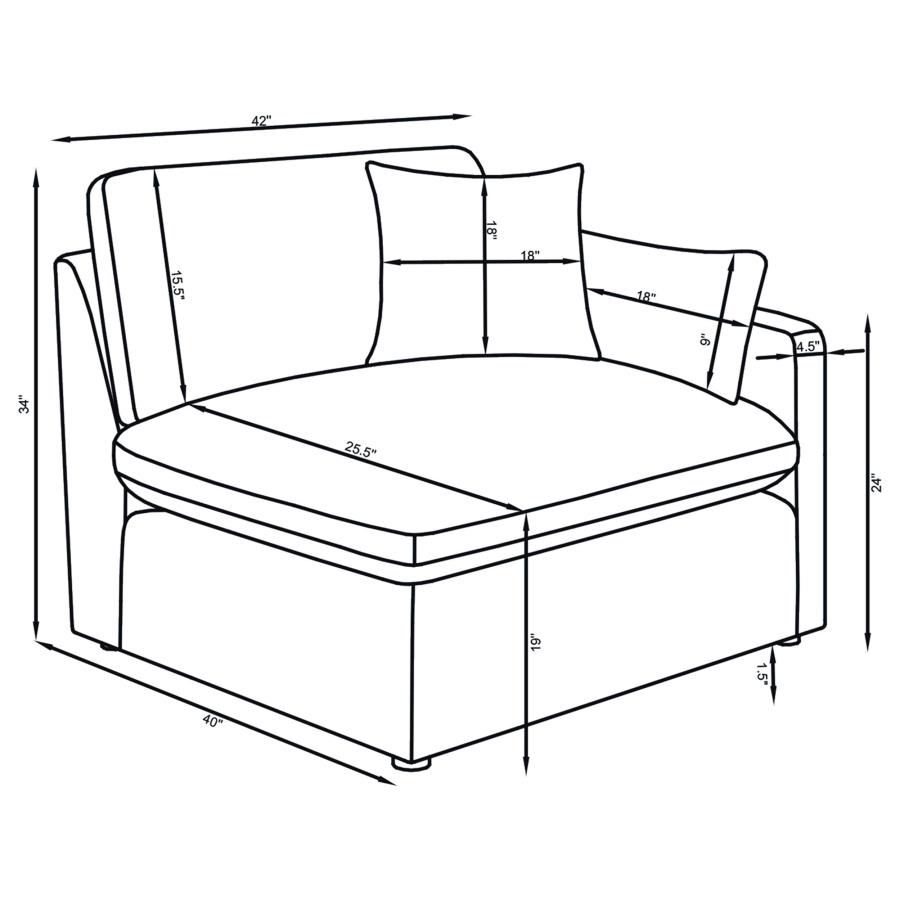 Hobson 4-piece Upholstered Modular Sectional Sofa Ivory view 10