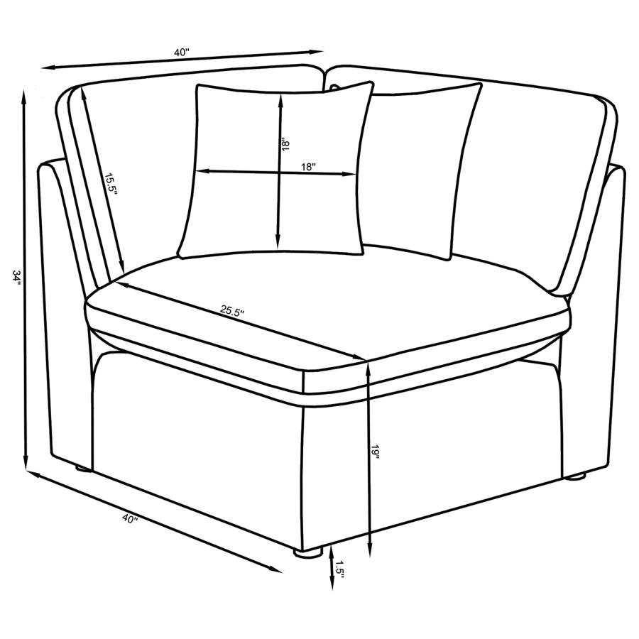 Hobson 6-piece Upholstered Modular Sectional Sofa Ivory view 14