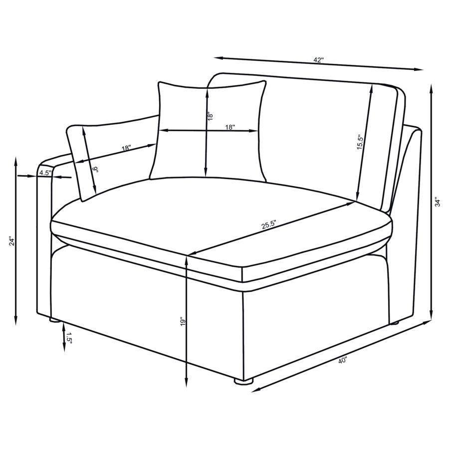 Hobson 6-piece Upholstered Modular Sectional Sofa Ivory view 16