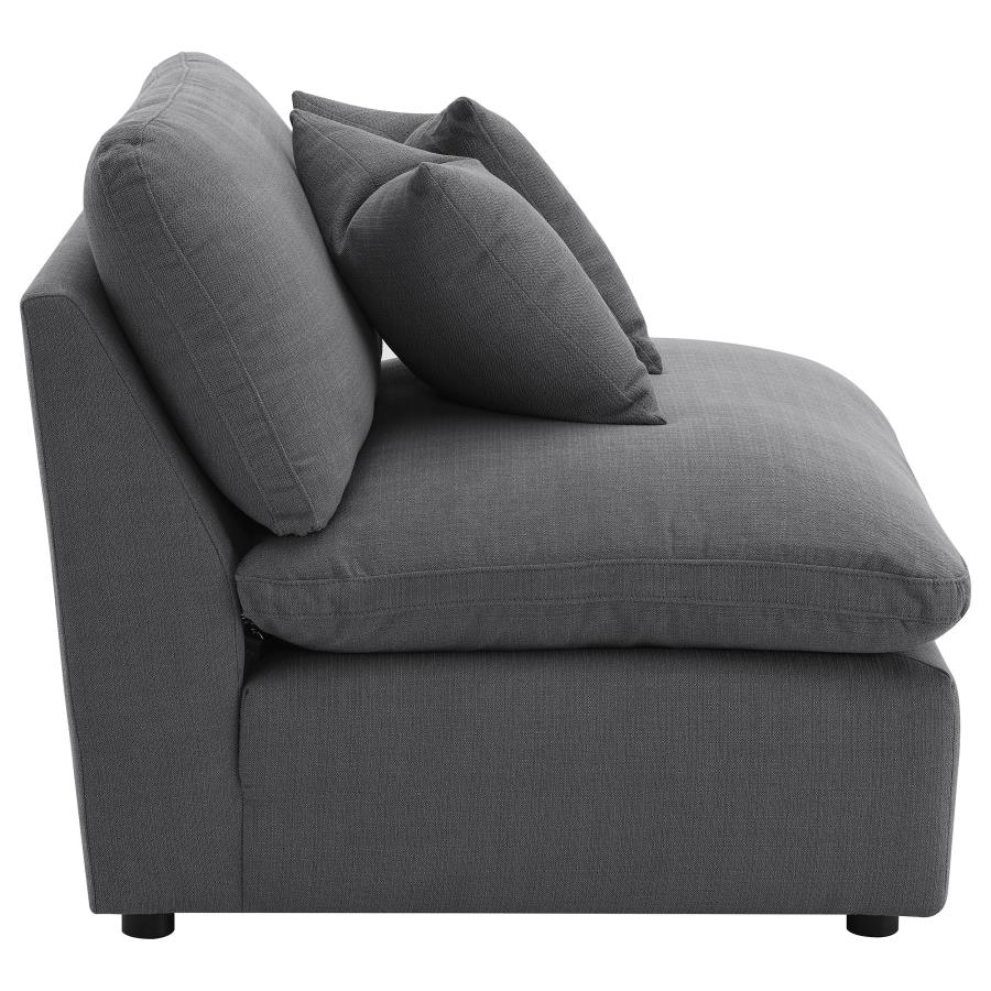 Hobson Upholstered Armless Chair Charcoal view 8