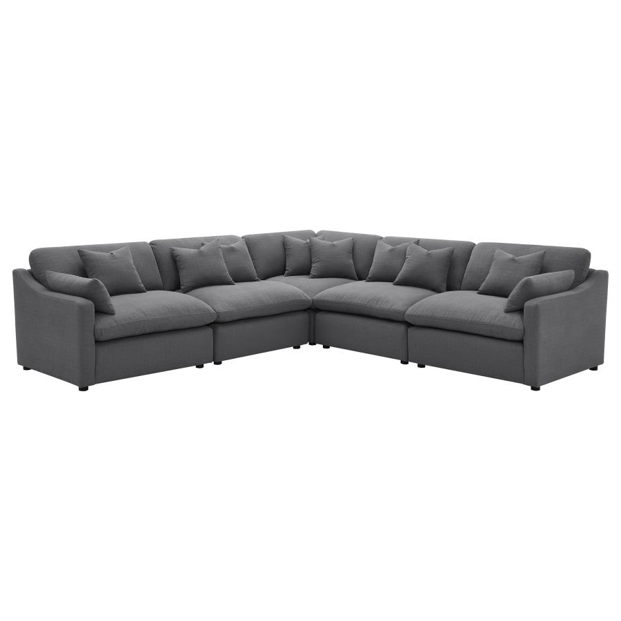 Hobson Upholstered Armless Chair Charcoal view 9