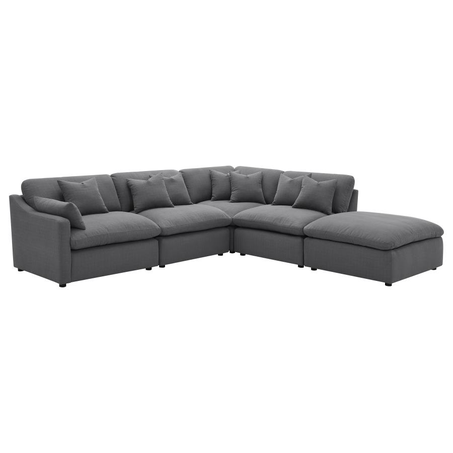 Hobson Upholstered Armless Chair Charcoal view 10