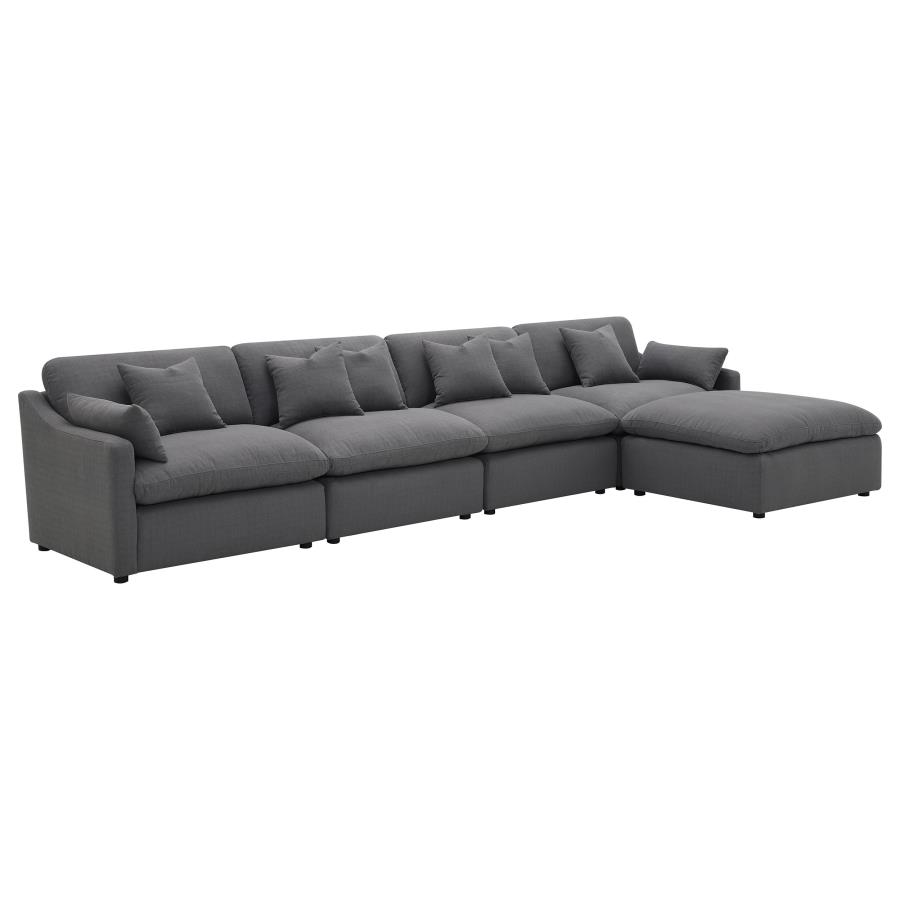 Hobson Upholstered Armless Chair Charcoal view 12