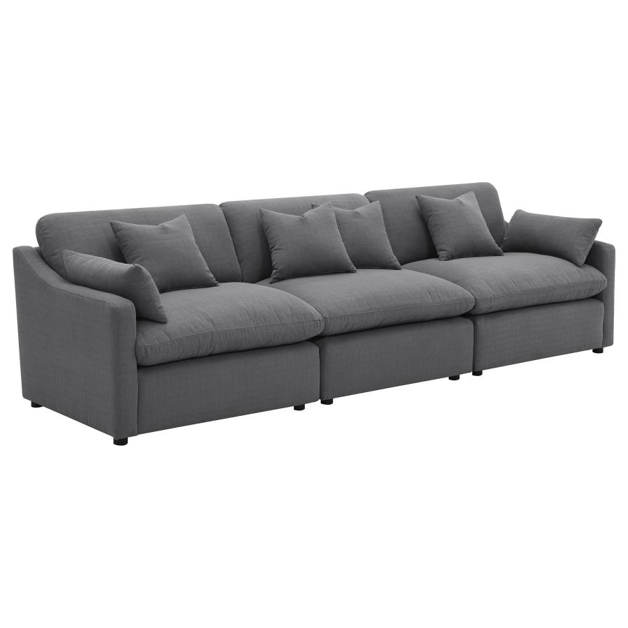 Hobson Upholstered Armless Chair Charcoal view 14