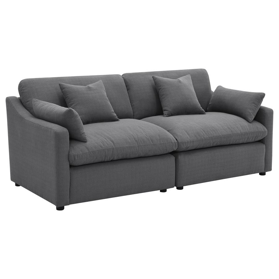 Hobson Upholstered Armless Chair Charcoal view 15