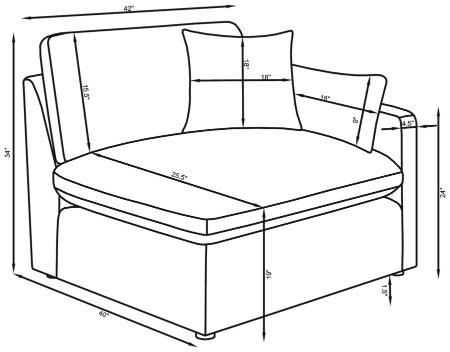 Hobson Upholstered RAF Chair Charcoal view 10