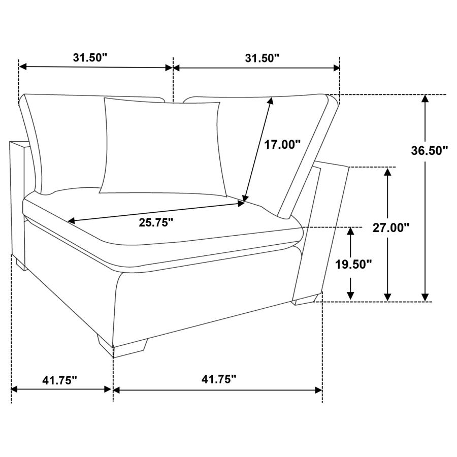 Lakeview 6-piece Upholstered Modular Sectional Sofa Ivory view 9