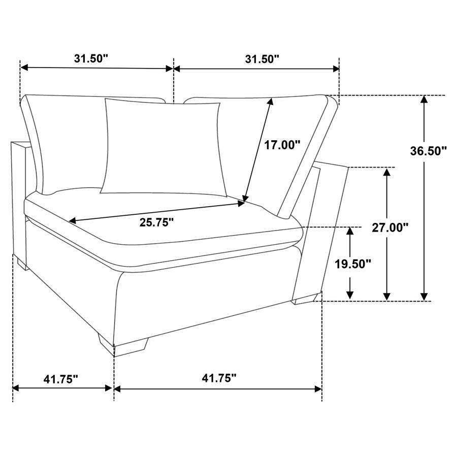 Lakeview 5-piece Upholstered Modular Sectional Sofa Ivory view 17