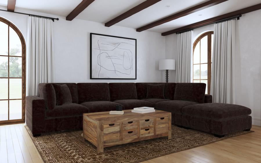 Lakeview Upholstered Armless Chair Dark Chocolate view 8