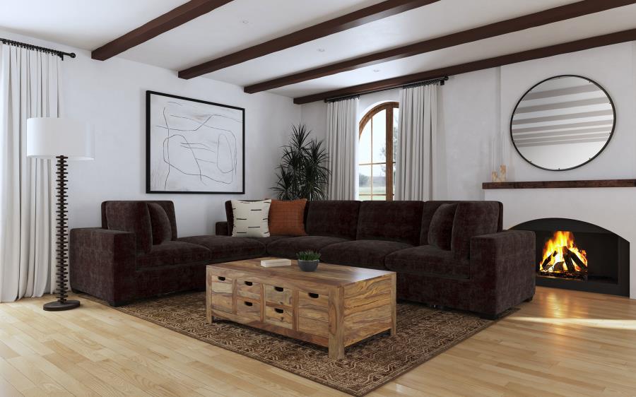 Lakeview Upholstered Armless Chair Dark Chocolate view 9