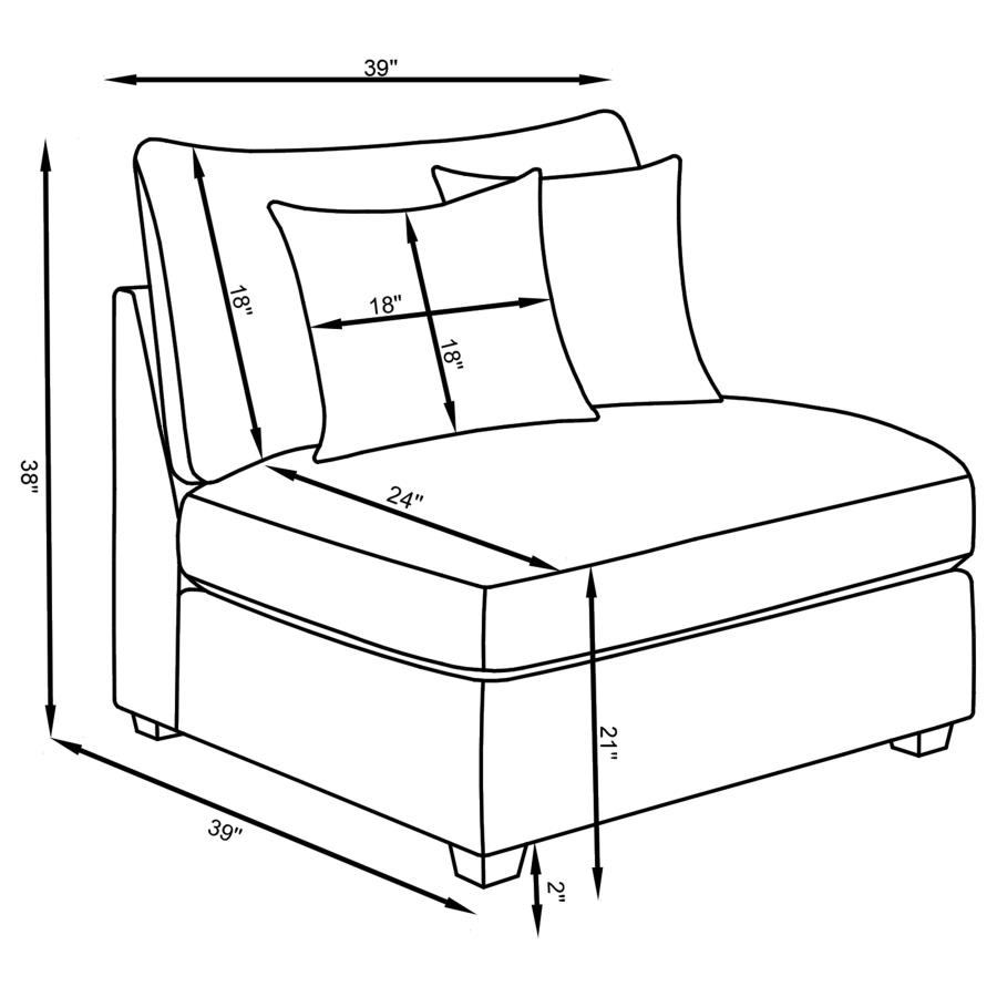Cambria 4-piece Upholstered Modular Sectional Sofa Grey view 13