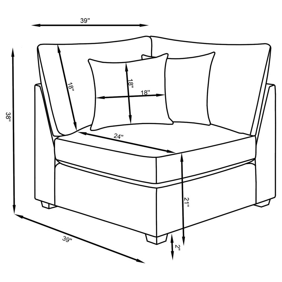 Cambria 4-piece Upholstered Modular Sectional Sofa Grey view 14