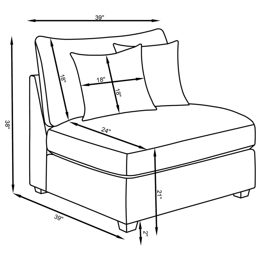 Cambria 6-piece Upholstered Modular Sectional Sofa Grey view 12