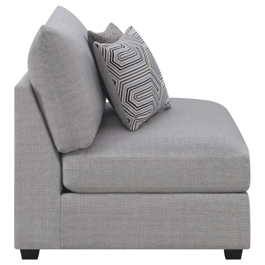 Cambria Upholstered Armless Chair Grey view 9