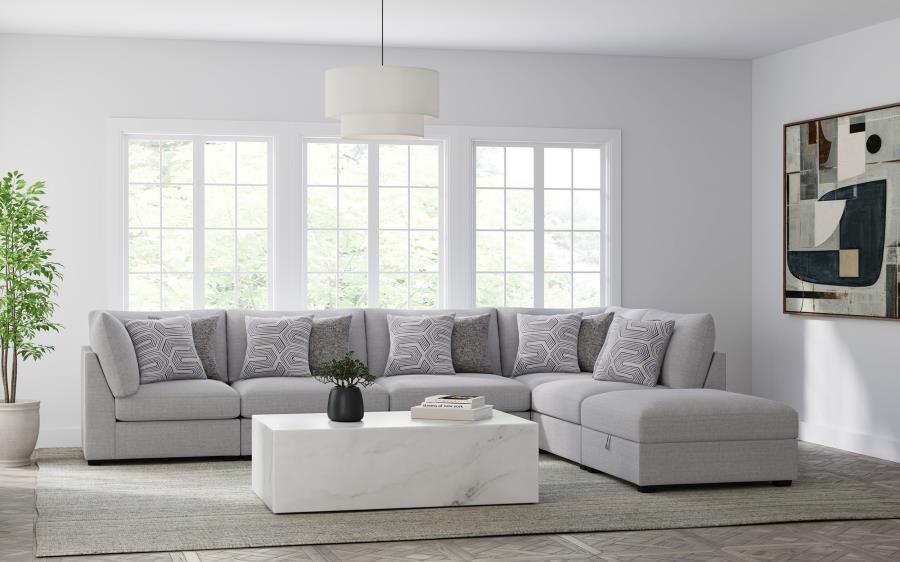 Cambria Upholstered Armless Chair Grey view 18
