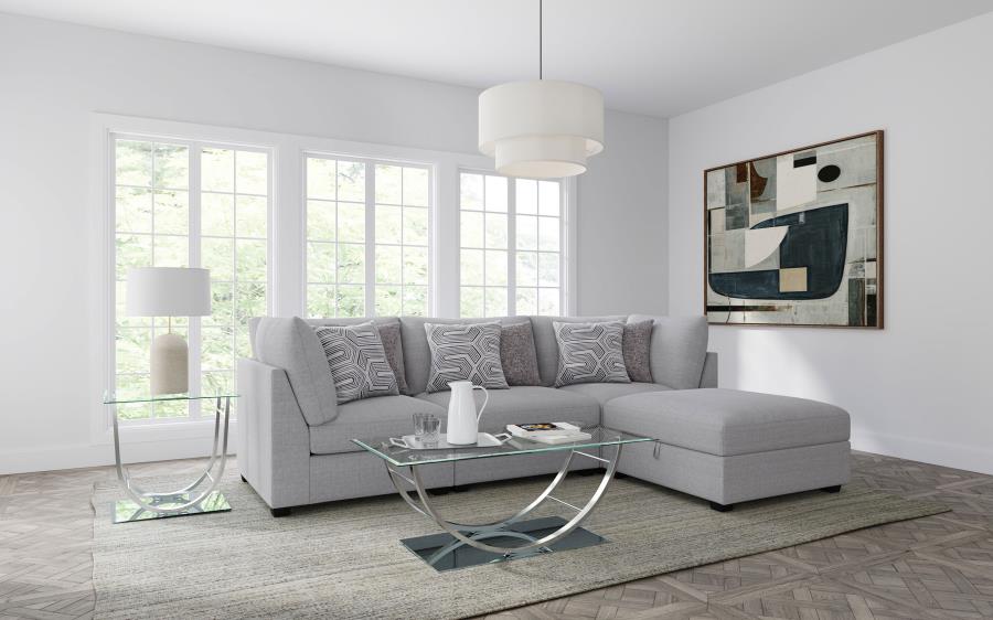 Cambria Upholstered Armless Chair Grey view 14