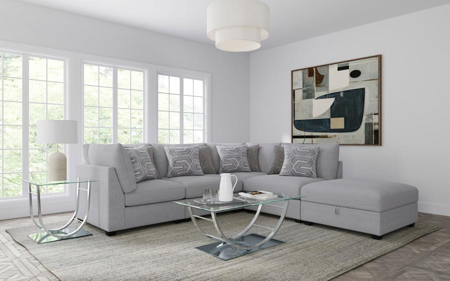 Cambria Upholstered Armless Chair Grey view 15