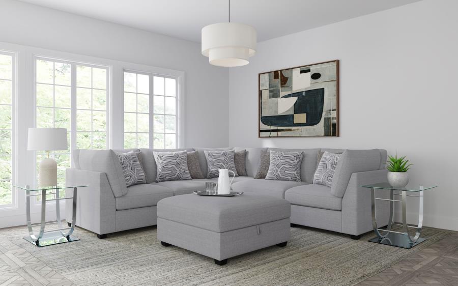 Cambria Upholstered Armless Chair Grey view 16