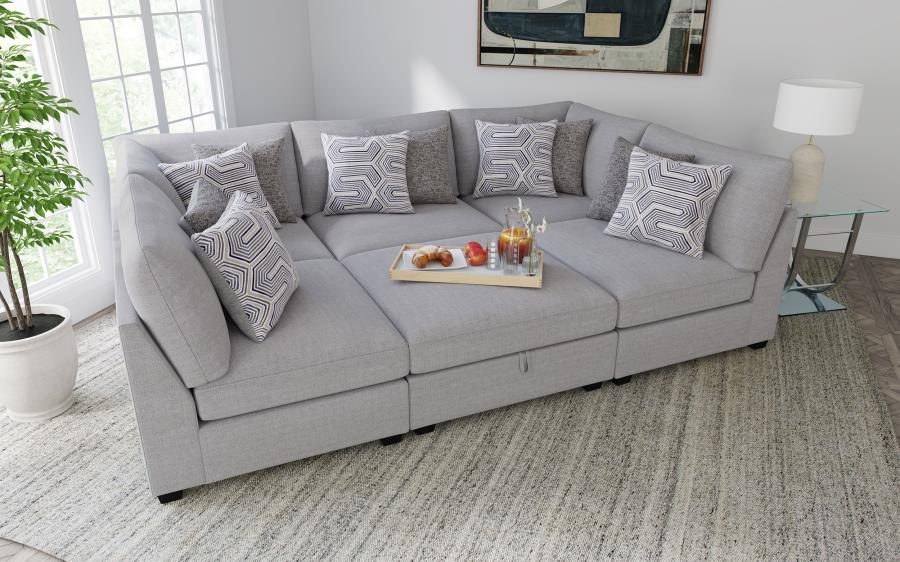 Cambria Upholstered Armless Chair Grey view 17