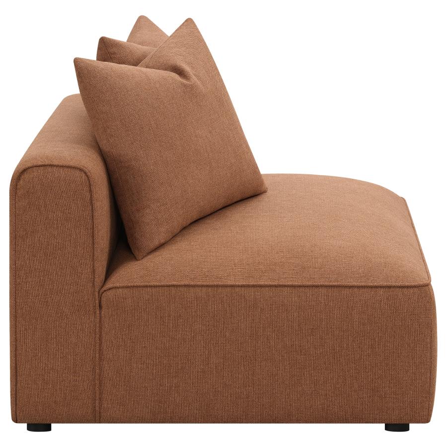 Jennifer Upholstered Armless Chair Terracotta view 8