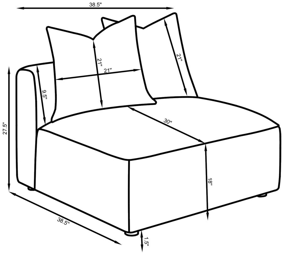 Jennifer Upholstered Armless Chair Terracotta view 10