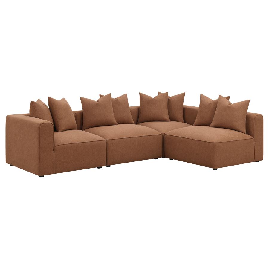 Jennifer Upholstered Armless Chair Terracotta view 12