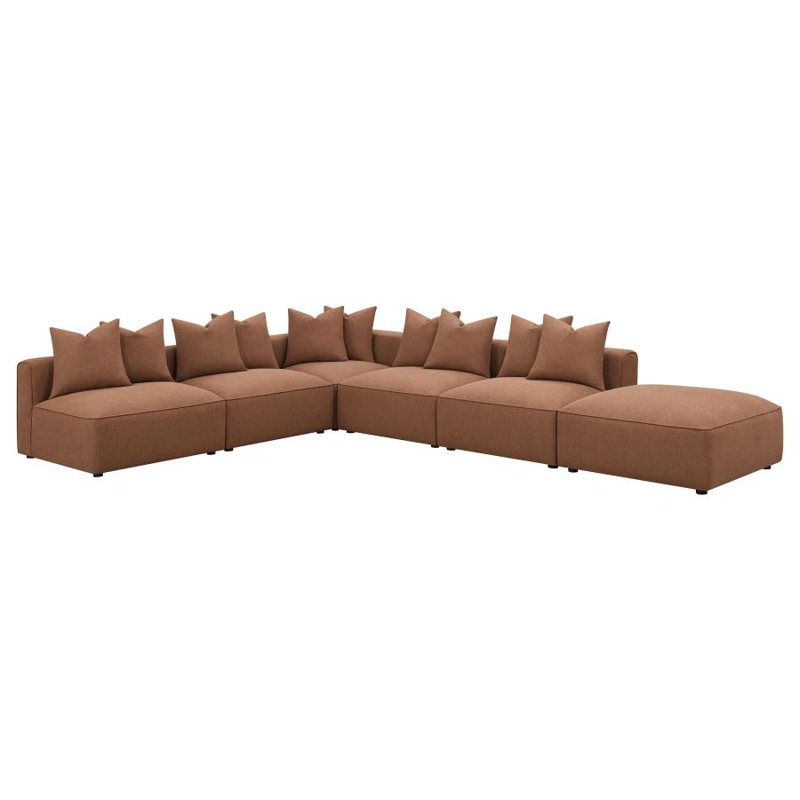 Jennifer Square Upholstered Ottoman Terracotta view 9